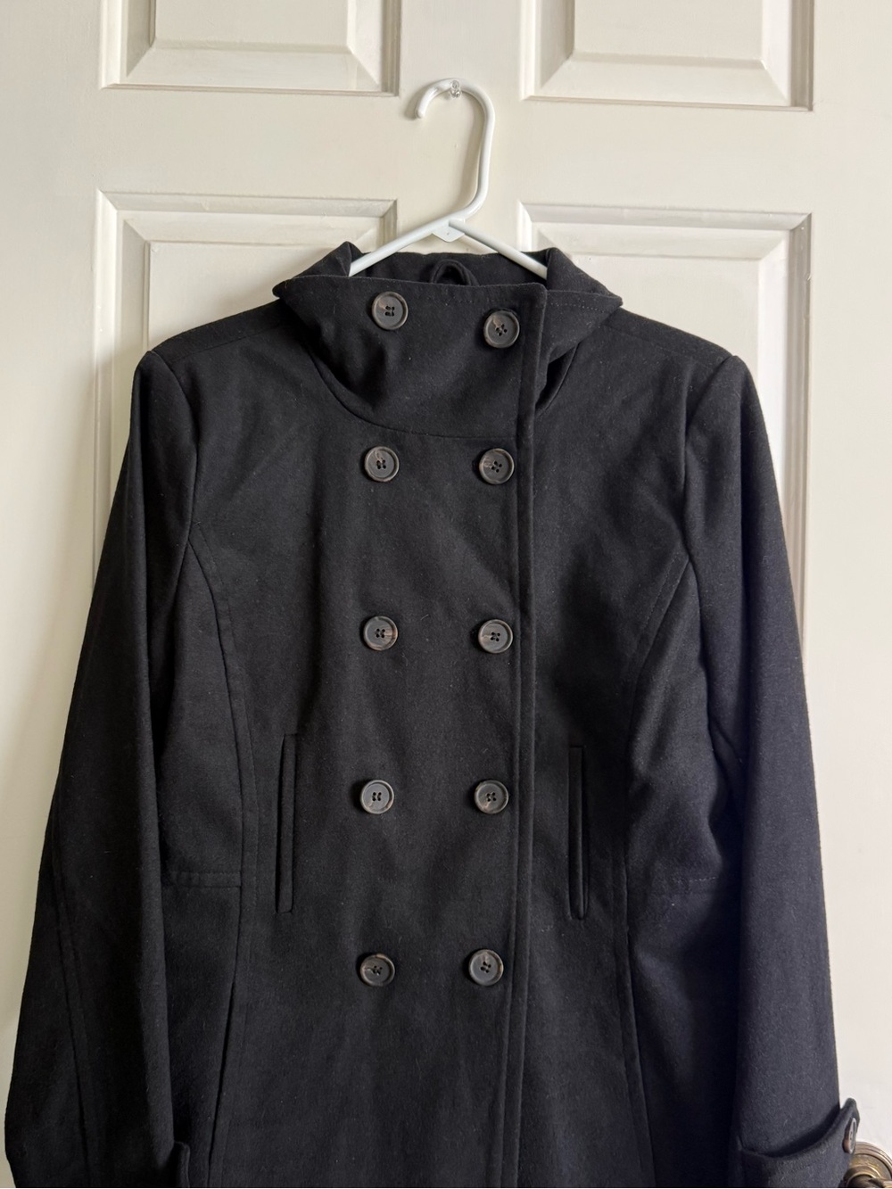 Black Double-Breasted Pea Coat - Picture 5 of 5